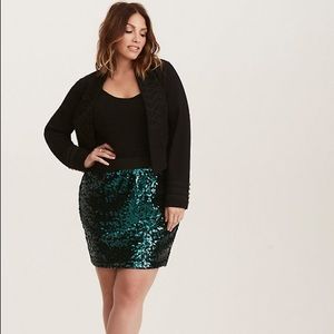 TORRID // green sequin mini skirt